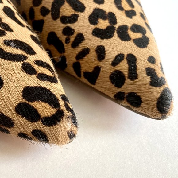 Leopard Print Mohair Pointed Toe High Heels, Pumps - Picture 4 of 7